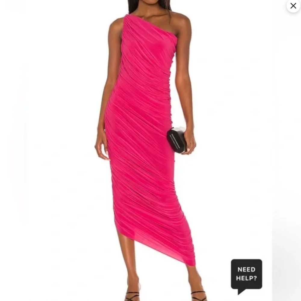💖 NWT Norma Kamali Diana Gown in Rose | Size S | Iconic One-Shoulder Dress